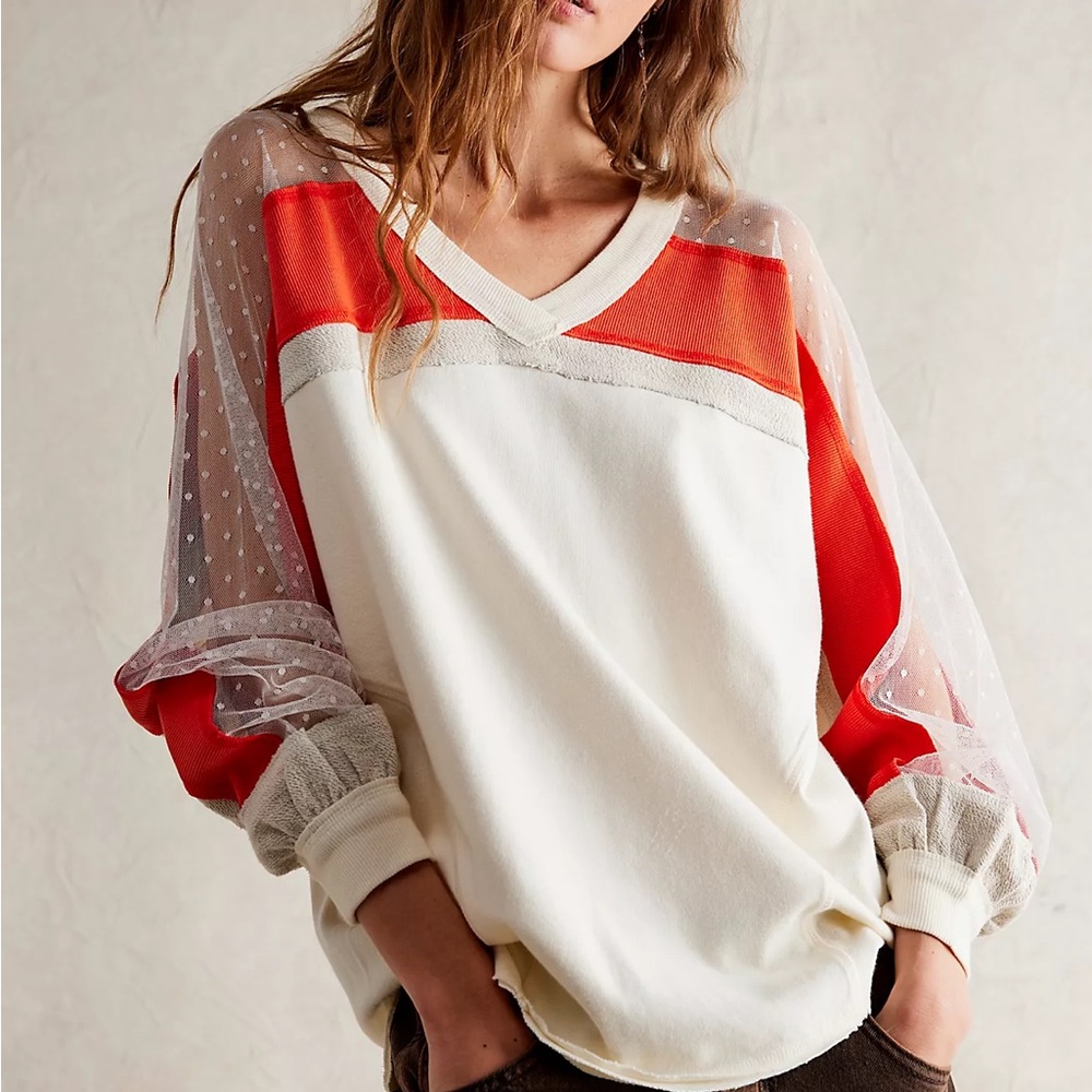 Free People We The Free Roadside Tee lace long sleeve